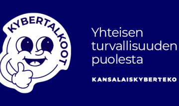 hymyilevä kybertalkoiden logo ja teksti